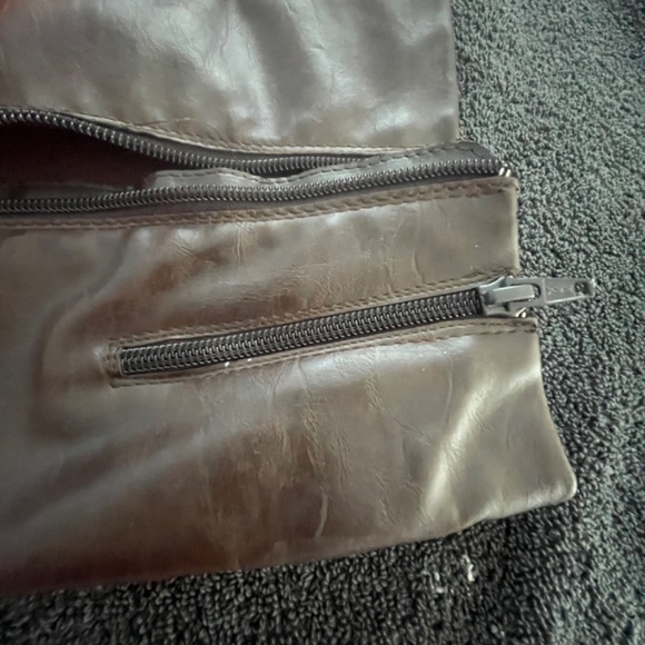 Brown with reddish hue colour knee high faux leather boots - Picture 5 of 10